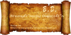 Breznyánszky Domicián névjegykártya